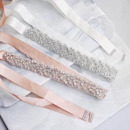 Hand-stitched Crystal Belt Wedding Dress High-end Rhinestone Waist Decoration  Bridal Girdle