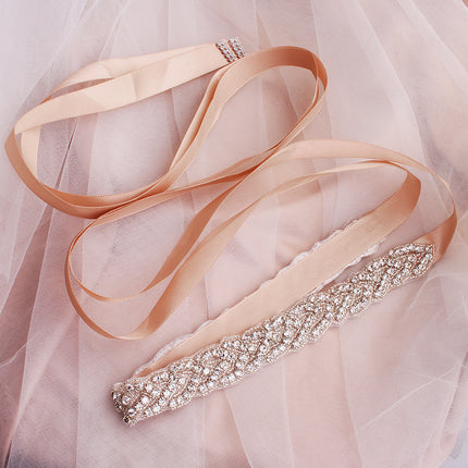 Hand-stitched Crystal Belt Wedding Dress High-end Rhinestone Waist Decoration  Bridal Girdle