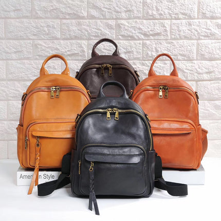 Wholesale Women's Genuine Leather Backpack First Layer Cowhide Backpack Student School Bag