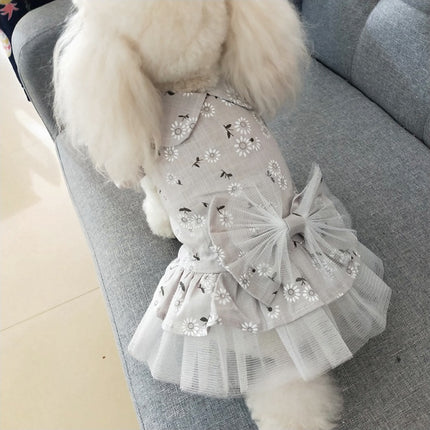 Wholesale Spring/Summer Teddy Dress Little Flower Bow Princess Skirt Cat Pet Dog Dress