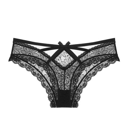 Women's Sexy Bowknot Lace Ultra-thin Breathable Comfortable Low Waist Briefs