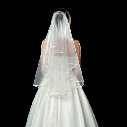 Wholesale Party Double Layer Bridal Hemming Veil Ribbon