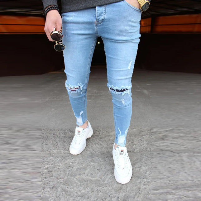 Wholesale Men's Fashion Skinny Ripped Jeans