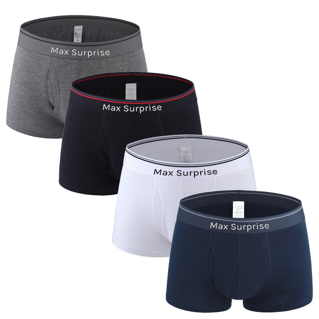 4 Packs 4XL-6XL Plus Size Men's Cotton Stretch Boxer Briefs Underwear