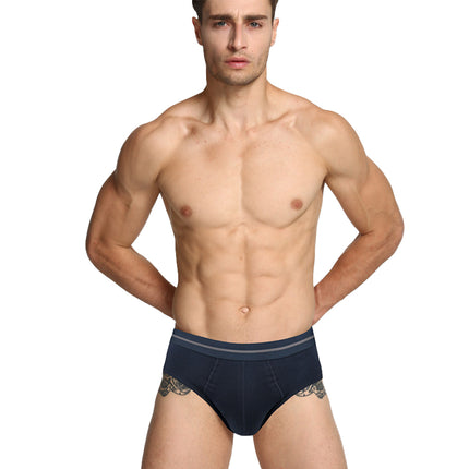 Wholesale Men's U Convex Solid Color Underwear Cotton Briefs