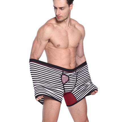 Wholesale Striped Cotton Men's Underwear Lengthening Sports Boxer