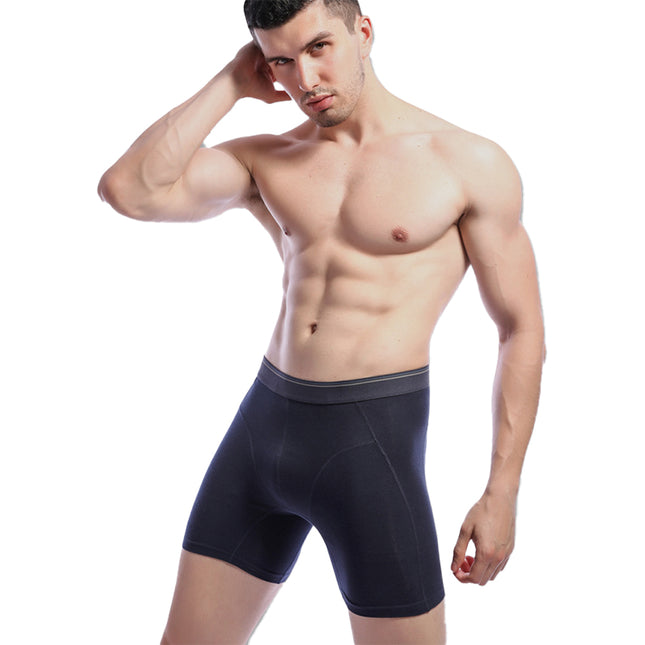 Wholesale Cotton Sports Gym Men's Long Length Boxer Underwear