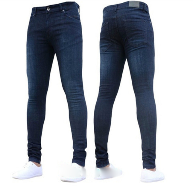 Wholesale Men's Autumn Black Slim Fit Stretch Skinny Jeans