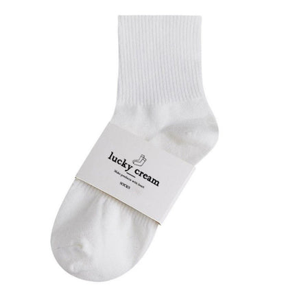 Wholesale women's/men's spring cotton sweat-absorbent sports socks mid-calf socks