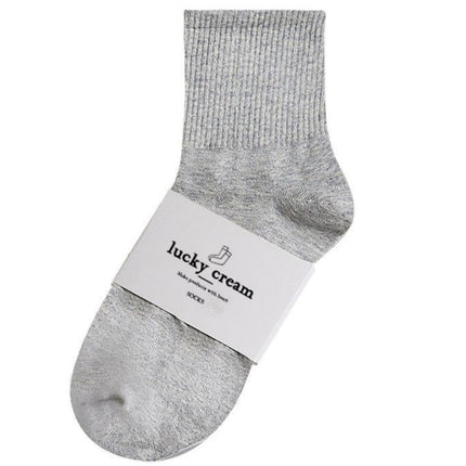 Wholesale women's/men's spring cotton sweat-absorbent sports socks mid-calf socks 