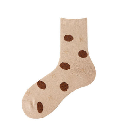 Wholesale Women's Winter Warm Plus Velvet Thickened Terry Cute Mid-calf Socks