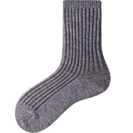 Wholesale Women's Fall Winter Cotton Socks Solid Color Pile Socks Striped Wool Socks