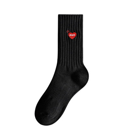 Wholesale Men's/Women's Cotton Embroidered Sports Stockings Mid-calf Socks