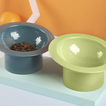 Wholesale Cat Bowl Tall Food Bowl Slanted Mouth Plastic Drinking Bowl Pet Supplies