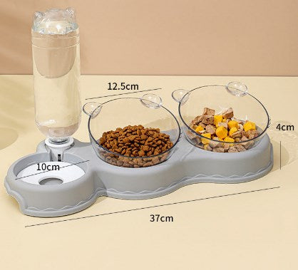 Wholesale Dog Double Bowl Automatic Pet Feeder Drinker Cat Bowl Dog Bowl