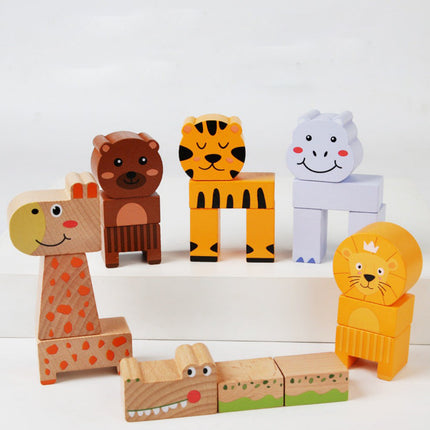 Kids Educational Building Blocks Animal Wooden Balance Building Early Education Toys