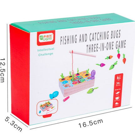 Children's Fishing and Insect Catching Fruit Shape Matching Radish Pulling Educational Toy 