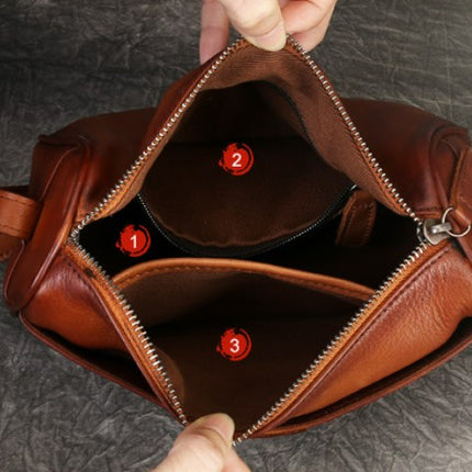 Women's Handmade Cowhide Bag Genuine Leather Bag Shoulder Bag Crossbody Bag 
