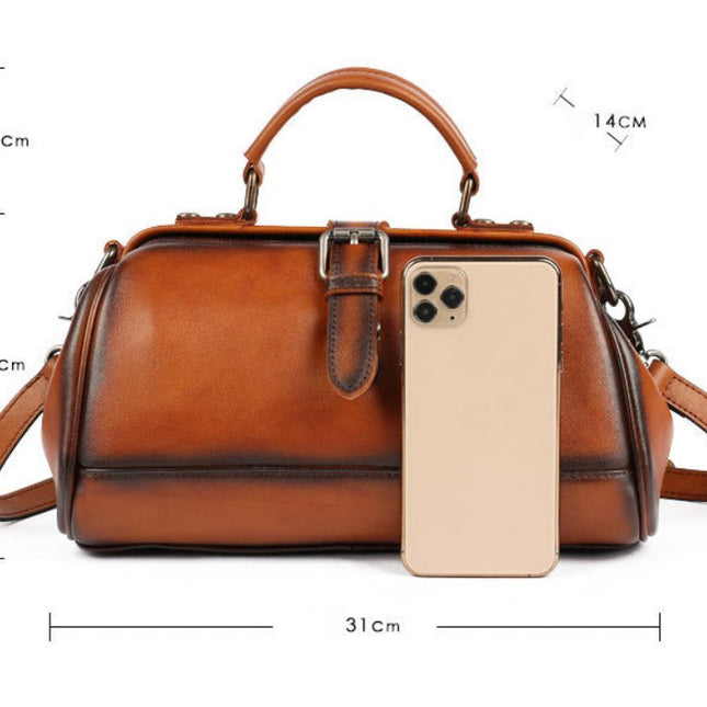 Women's Genuine Leather Bag Retro Crossbody Handbag Large Capacity Fashion Handbag