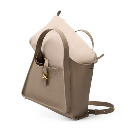 Light Luxury Soft Leather Large-capacity Vegetable Basket Bag Solid Color High-end Shoulder Bag