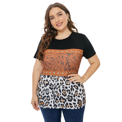 Wholesale Women's Hollow Casual Plus Size Short Sleeve T-Shirt