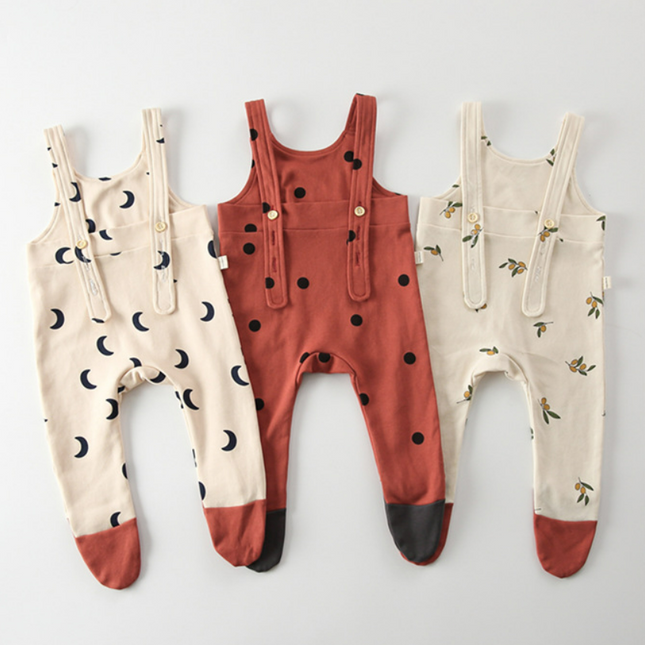 Infant Spring Overalls Baby Cotton Romper With Feet