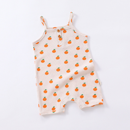 Newborn Sling Printed Romper Toddler Sleeveless Waffle Boxer Bodysuit