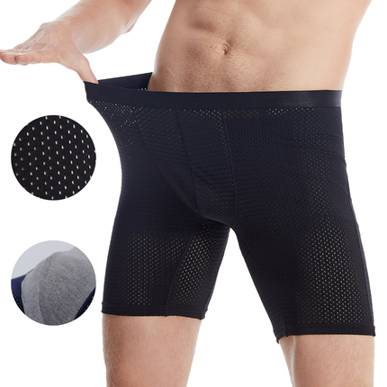 Men's Sports Quick-drying Long Plus Size Mid-waist Boxer Briefs