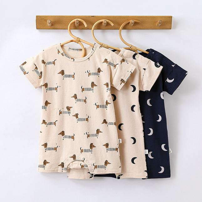 Wholesale Infants Baby Summer Short-sleeved Printed Rompers