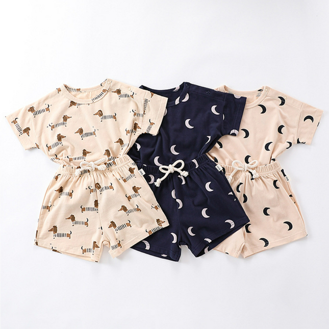 Baby Summer Thin Pajamas Pajamas Class A Cotton Two-piece Set