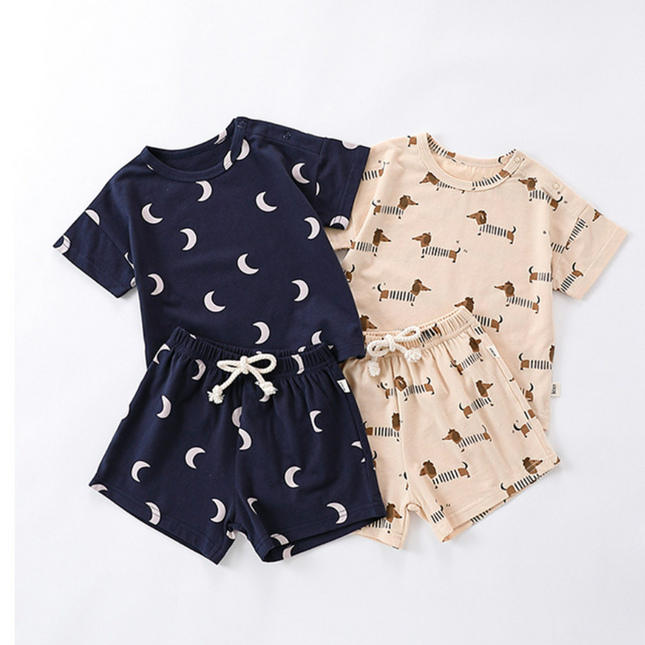 Baby Summer Thin Pajamas Pajamas Class A Cotton Two-piece Set