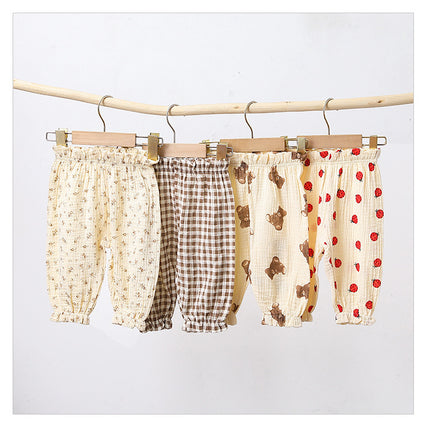 Infant Baby Summer Double Yarn Loose Harem Thin Pants