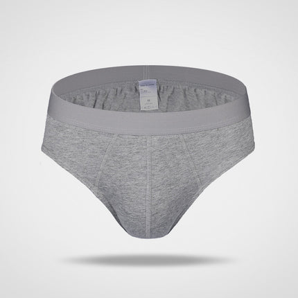 Men's Mid-waist Solid Color Plus Size Underwear Pure Cotton Briefs