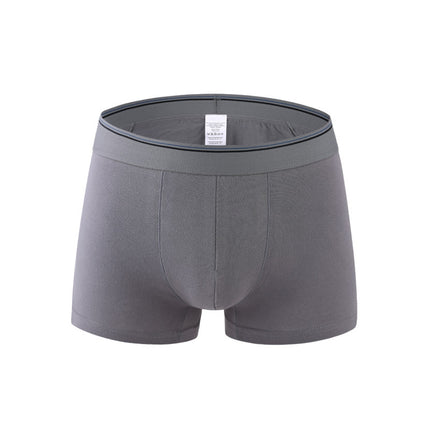 Men's Extra Large Cotton Briefs Solid Color Mid-Rise Boxer Briefs