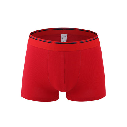 Men's Extra Large Cotton Briefs Solid Color Mid-Rise Boxer Briefs