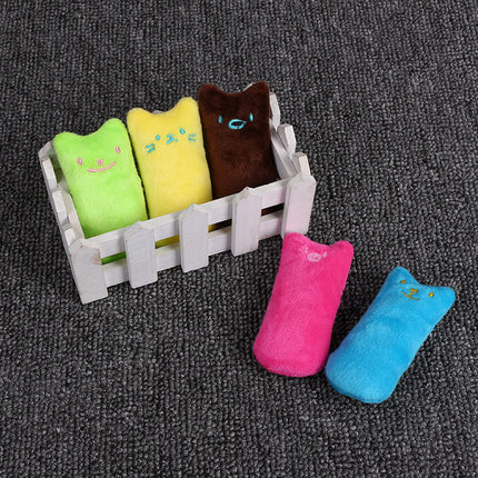 Pet Cat Toy Catnip Plush Teething Interactive Thumb Toy Bite-Resistant Pet Supplies
