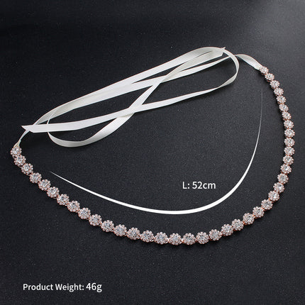 Bridal Rhinestone Waist Chain Belt Body Chain Ribbon