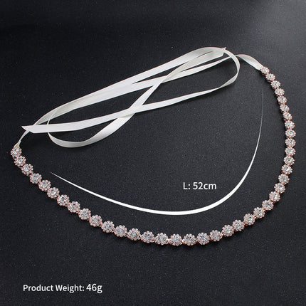 Bridal Jewelry Rhinestone Waist Chain Belt Body Chain Ribbon Ribbon