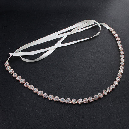 Bridal Rhinestone Waist Chain Belt Body Chain Ribbon