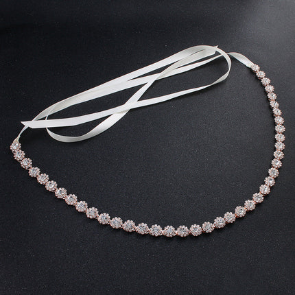 Bridal Jewelry Rhinestone Waist Chain Belt Body Chain Ribbon Ribbon