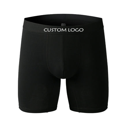 Custom Logo Men's Cotton Sports Extended Boxer Briefs Underwear