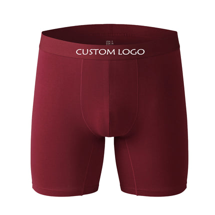 Custom Logo Men's Cotton Sports Extended Boxer Briefs Underwear