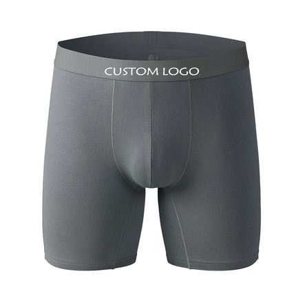 Custom Logo Men's Cotton Sports Extended Boxer Briefs Underwear