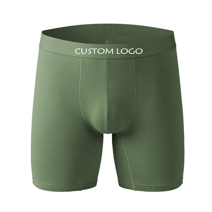 Custom Logo Men's Cotton Sports Extended Boxer Briefs Underwear