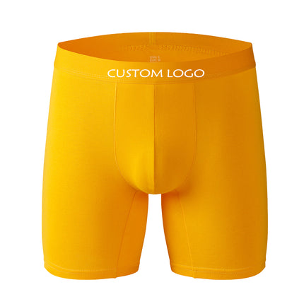 Custom Logo Men's Cotton Sports Extended Boxer Briefs Underwear