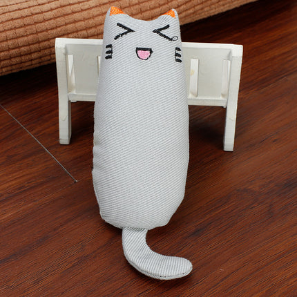 Cat Toys Burlap Cat Mint Cute Expression Thumb Toy Claw Resistant Bite Funny Cat Pillow