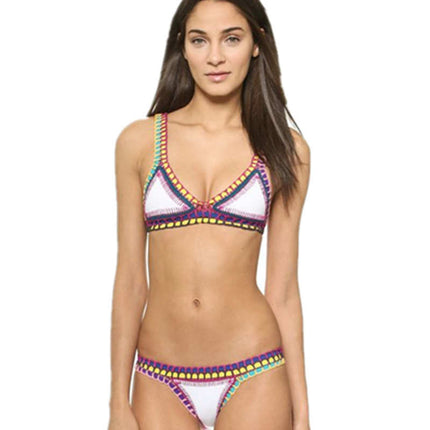 Wholesale Women's Sexy Crochet Colorful Beach Bikini Two Piece Set