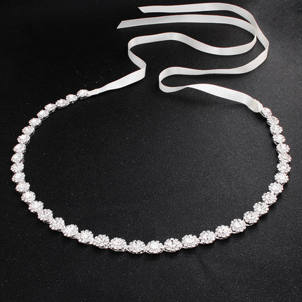 Bridal Rhinestone Waist Chain Belt Body Chain Ribbon