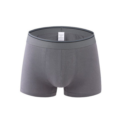 Men's Pure Cotton Mid-rise Breathable Solid Color Boxer Briefs
