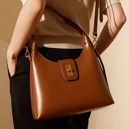 Women's Leather Shoulder Bag Genuine Leather Retro Tote Bag